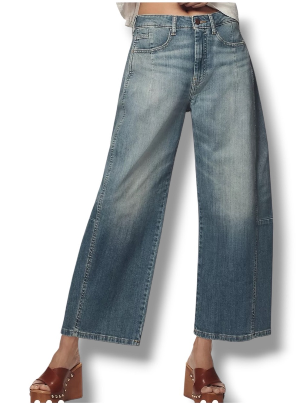 Anthropologie The Kenna Mid-Rise Heritage Barrel Jeans by Pilcro Size 25P - Picture 7 of 11